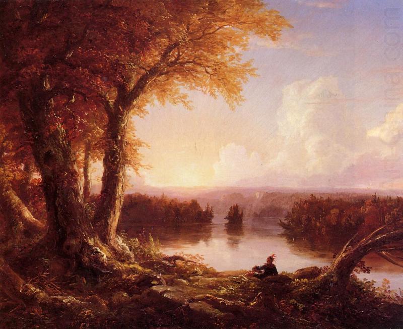Thomas Cole Indian at Sunset china oil painting image